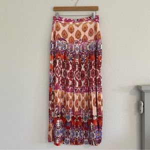 never fully dressed 6 maxi skirt side zip pleated lightweight bright colorful